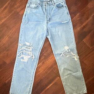Cello Light Blue Distressed Women's Wide Leg Jeans